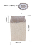 Ruiever Quadratische Lampenschirme, 2er-Set, Leinen-Lampenschirme (L x B x H): 16 x 17 x 24 cm, einfache Montage, Ersatz-Stoffschirme für Tischlampen, Stehlampen, Beige