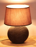 BRUBAKER 2er Set Tisch- oder Nachttischlampen Zen Garden Anthrazit Grau - Keramikfüße in zweifarbigem, mattem Finish - 38 cm Höhe
