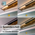 Lightbox LED Deckenlampe im Landhaus Stil | dimmbare Deckenleuchte für Wohnzimmer oder Schlafzimmer in warm-weiß mit 3000 K, 6600 Lumen | aus Aluminium/Metall/Holz, in Schwarz/Braun
