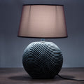 BRUBAKER 2er Set Tisch- oder Nachttischlampen Zen Garden Anthrazit Grau - Keramikfüße in zweifarbigem, mattem Finish - 38 cm Höhe