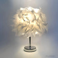Federglanz - Runde Tischlampe Mit Federn