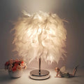 Federglanz - Runde Tischlampe Mit Federn