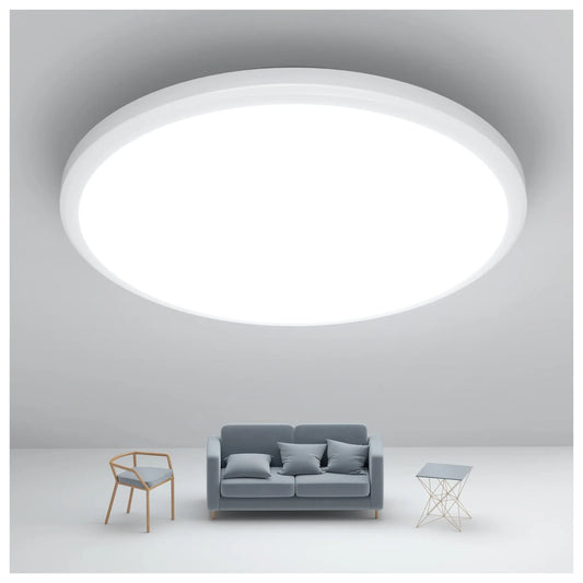 JONMONSM Led Deckenleuchte Flach 25W IP54 Wasserfest Ø30cm 2000LM 6500k Rund Lamp Deckenlampen für Badezimmer