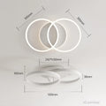 LED Deckenlampe Wohnzimmer 50cm 2-Ringe Design 36W Deckenleuchte Moderne mit Fernbedienung Dimmbar aus Metall