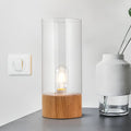 lumeo-stilvolle-zylinder-nachttischlampe-natur-holzfuß-led-modern-xlumina