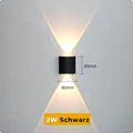 Luxbright - Led Wand Leuchte Schwarz / 2W Warmes Licht 3000K Außenwandleuchte