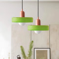 Nordicglas - Skandinavische Deckenhängelampe Mit Handgefertigtem Glasschirm Grün / Rosa Deckenlampe