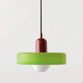 Nordicglas - Skandinavische Deckenhängelampe Mit Handgefertigtem Glasschirm Grün / Rot Deckenlampe